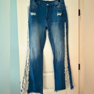 High Waisted Bootcut Flare Jeans. Size L, 32x32" Tall & Curvy!